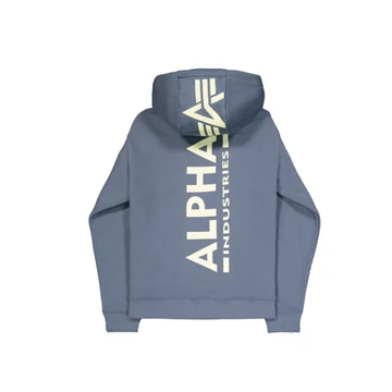 Back Print Hoodie - denim blue