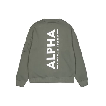 Back Print Sweatshirt - dark olive