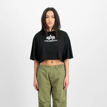 Basic Big Logo Cropped PP T-Shirt Women - black