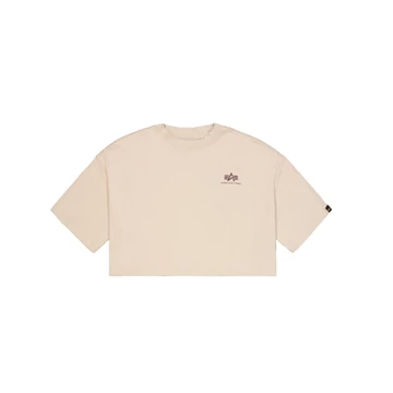 Basic Small Logo Cropped PP T-Shirt Women - organic beige