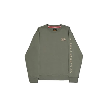Camo Sleeve Crewneck - dark olive