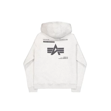 Label Backprint Hoodie - pastel grey melange