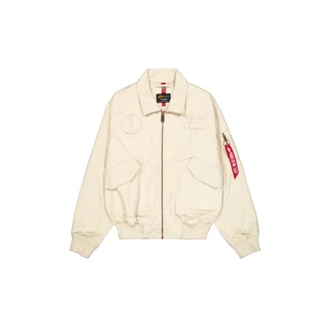 CWU-45 Canvas Honolulu Bomber Jacket - vintage white