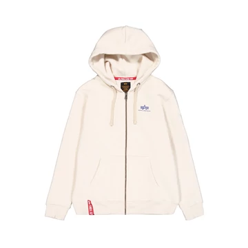 Basic Zip Hoodie SL - vintage white