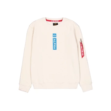 Alpha Reflective Print Sweater - vintage white