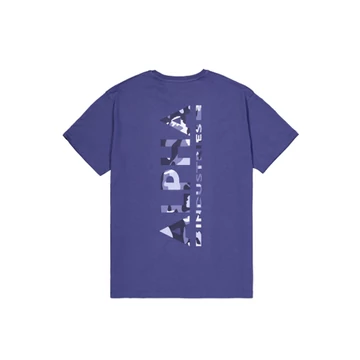 Backprint Camo Print T-Shirt - night purple