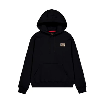 Camo Sleeve Hoodie - black