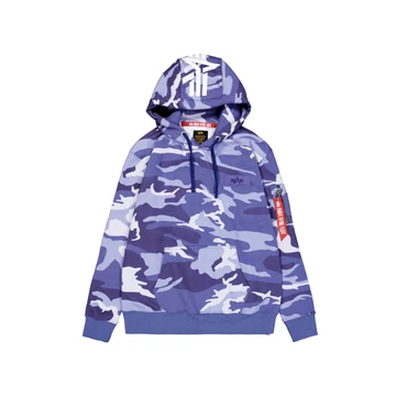 Back Print Camo Hoodie - night purple camo