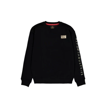 Camo Sleeve Crewneck - black