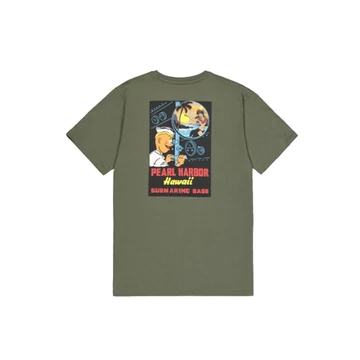 Pearl Harbor Back Print T-Shirt - dark olive
