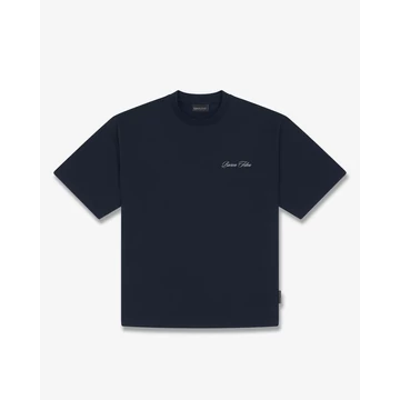 SS26 Oversized Backprint T-Shirt NO RUSH - Navy blue