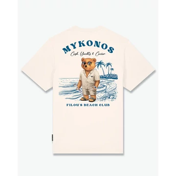 SS25 Oversized Backprint T-Shirt, Filou CXIII. MYKONOS - Pearl white