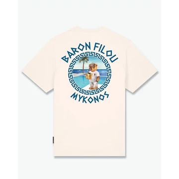 SS25 Oversized Backprint T-Shirt, Filou CXXIII., Mykonos - Pearl white