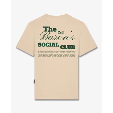 FW25 T-Shirt Backprint THE BARON SOCIAL CLUB - Sand brown