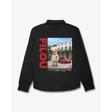 FW24 Overshirt Poster Backprint, Filou XCII. - Black