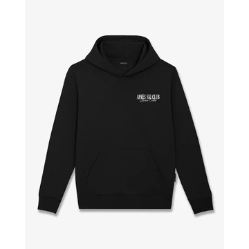 Backprint Hoodie Filou CXXXV. NOT HERE FOR SKIING - Black