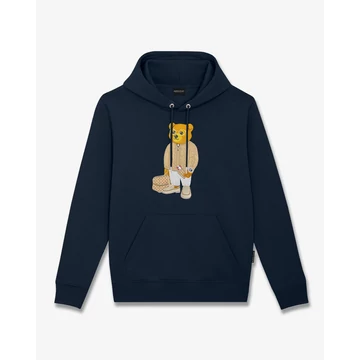 FW25 Embroidered Hoodie Filou CXLVI. - Navy blue