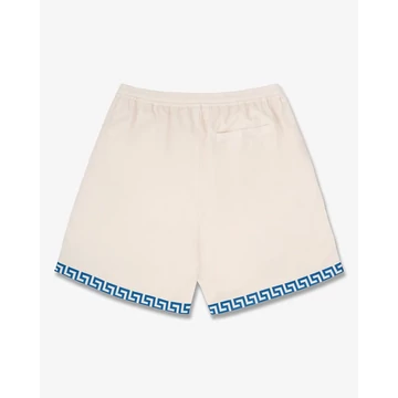 SS25 Shorts with Greek Pattern - Pearl white