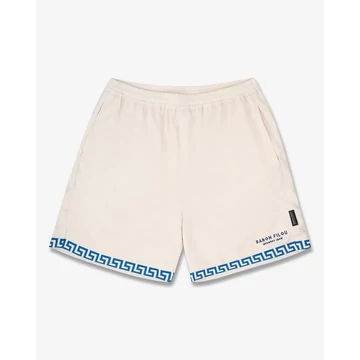 SS25 Shorts with Greek Pattern - Pearl white