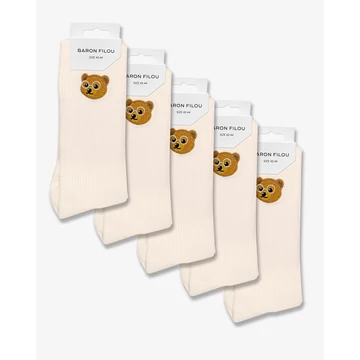 SS25 5-Pack Baron Filou Socks - Pearl white