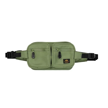 Label Waist Bag - sage green