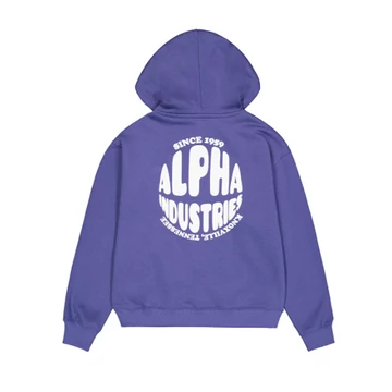Logo Back Print Hoodie Women - night purple