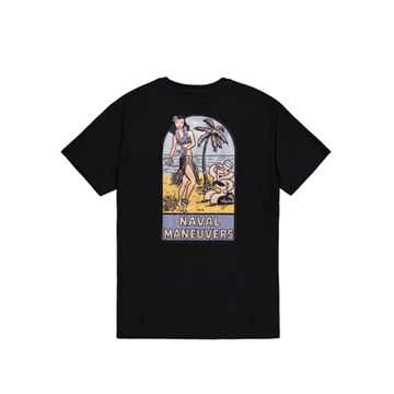Naval Back Print T-Shirt - black