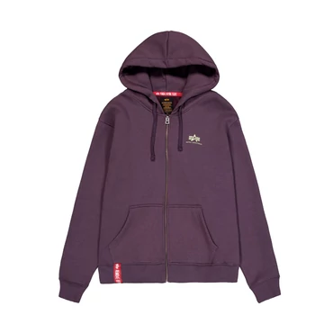 Basic Zip Hoody SL - plum
