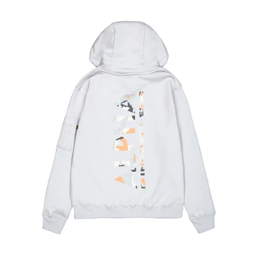 Back Print Hoodie - pastel grey