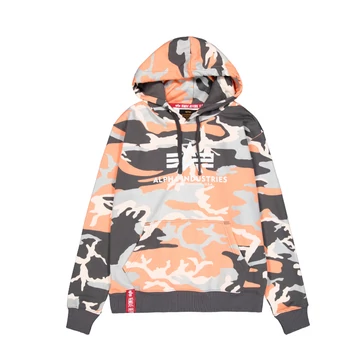 Basic Hoodie Camo - orange grey camo