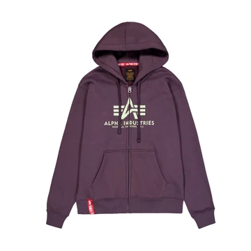 Basic Zip Hoody - plum