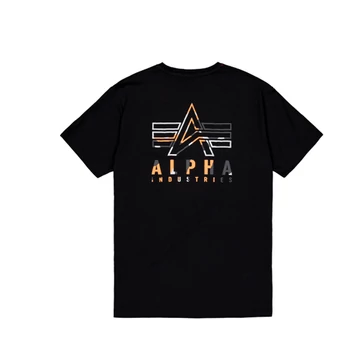 Camo Logo Puff Print BP T - black