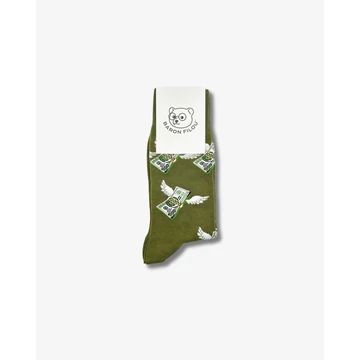FW24 Knit Socks - Flying Cash Stack - olive