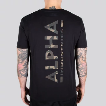 Backprint T Camo Print - black/woodland