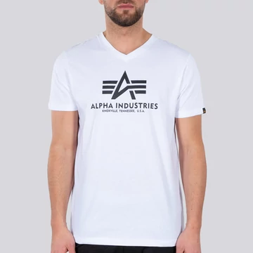 Basic V Neck T - white