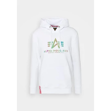 Basic Hoody Rainbow Reflective Print - white