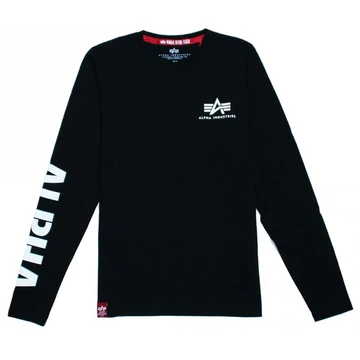 Sleeve Print Heavy LS - black