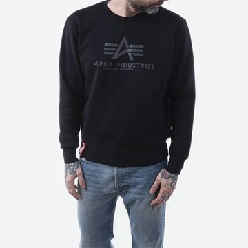 Basic Sweater Rainbow Reflective Print - black
