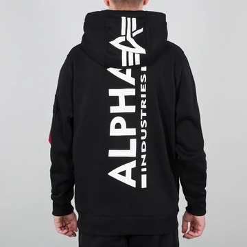 Back Print Hoody - black