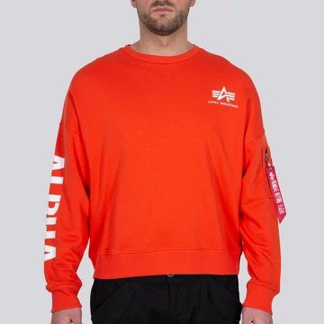 Sleeve Print OS Sweater - atomic red