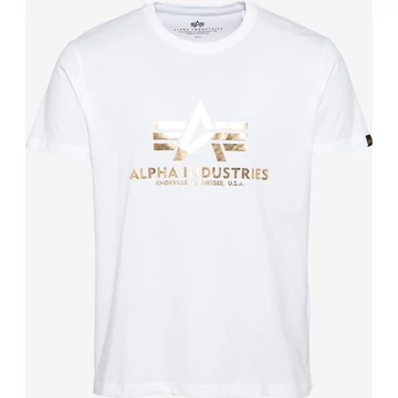 Basic T Foil Print - white/yellow gold