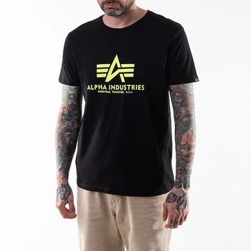 Basic T Neon Print- black/neon yellow