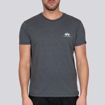 Basic T Small Logo - charcoal heather/white