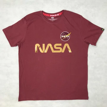NASA Reflective T - burgundy/shiny gold