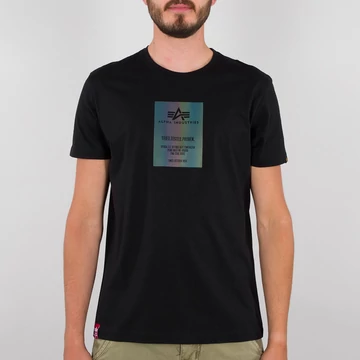 Rainbow Reflective Label T - black