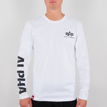 Sleeve Print Heavy LS - white