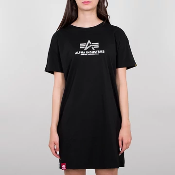 Basic T Long Foil Print Woman - black/metalsilver