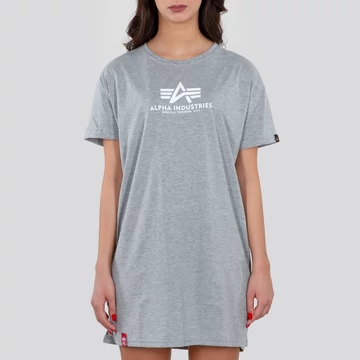 Basic T Long Woman - greyheather/white
