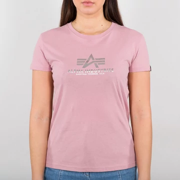 New Basic T Woman Foil Print - silver pink/metalsilver