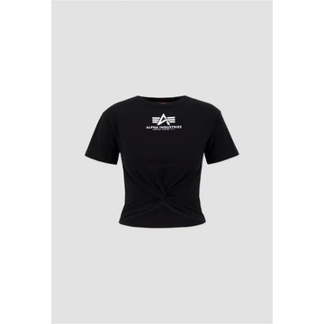 Knotted Crop T Woman - black